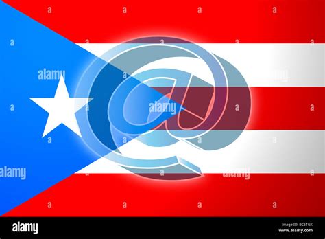 At Superimposed Over Flag Of Puerto Rico National Country Symbol