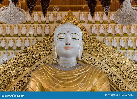 Burmese Temple Door Sculpture Royalty Free Stock Photography