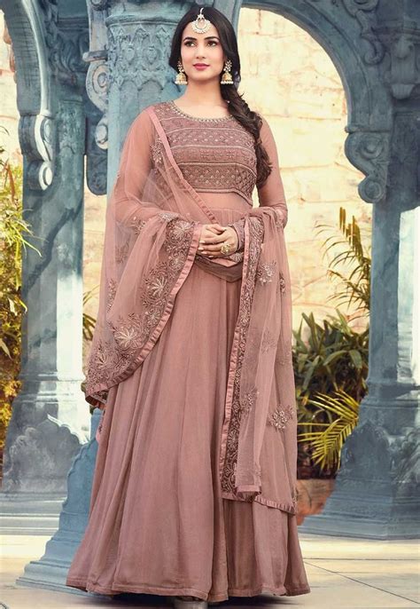 Buy Sonal Chauhan Dusty Georgette Wedding Anarkali In Uk Usa And