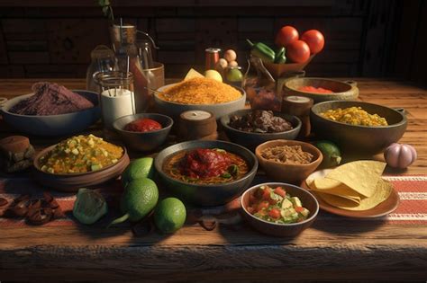Premium Ai Image A Table Full Of Food Including A Variety Of Food