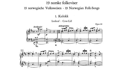 Edvard Grieg Norwegian Folk Songs For Piano Op With Score