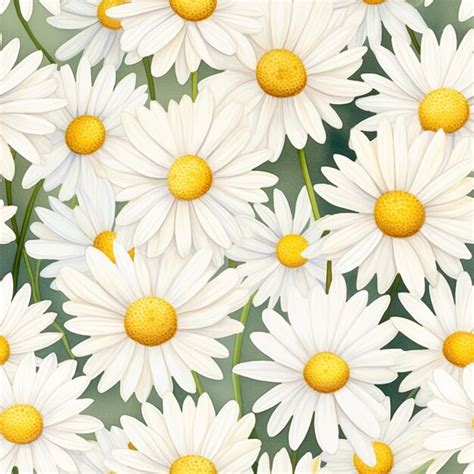 Premium AI Image There Are Many White Flowers With Yellow Centers On