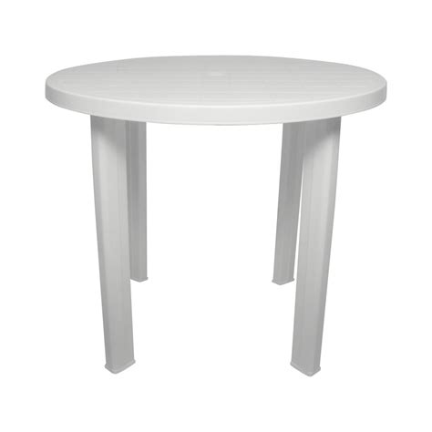 Mesa Plastica Redonda Blanca Mesas Para Patio