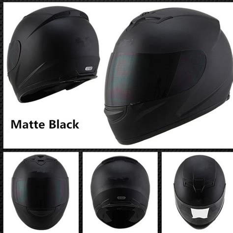 Full Face Motorcycle Helmet Matte Black or Gloss Black S M L XL XXL Da ...