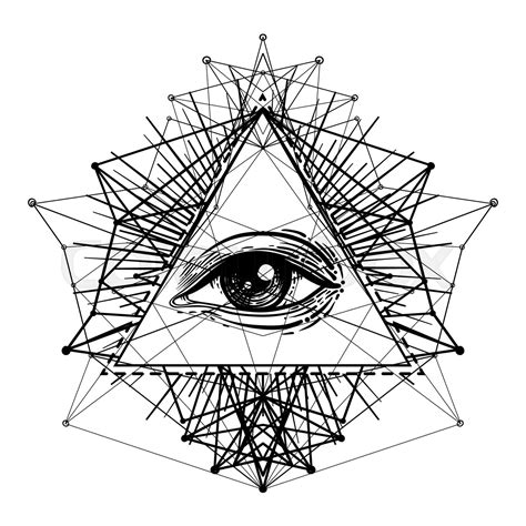 Blackwork Tattoo Flash Eye Of Providence Masonic Symbol All Seeing Eye Inside Triangle