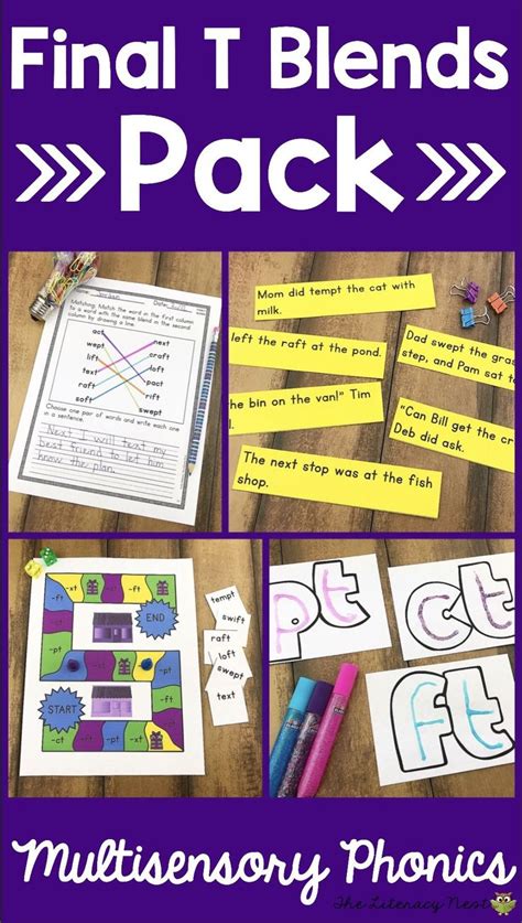 Consonant Blends Final T Worksheets Activities For Orton Gillingham