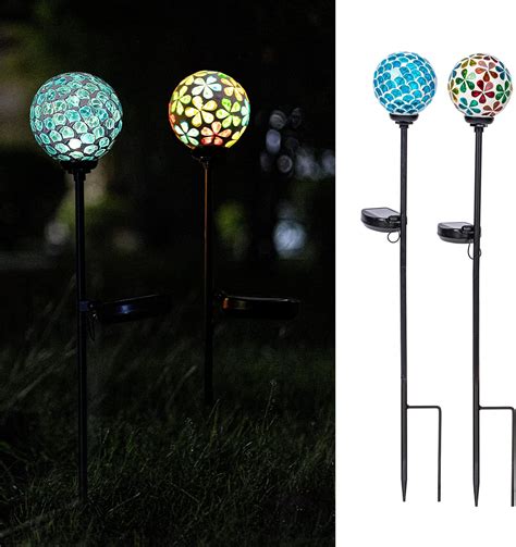 VCUTEKA Solar Garden Lights Mosaic Solar Light Outdoor Waterproof LED