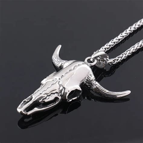 Silber Stier Kopf Anh Nger Edelstahl Schmuck Kuh Kopf Halsketten F R