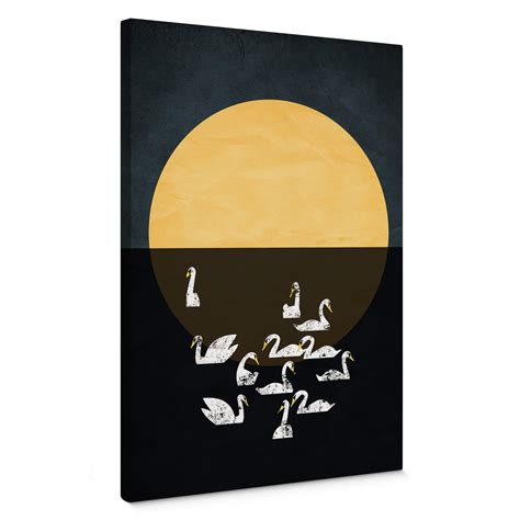 Tableau Sur Toile Kubistika Cygnes Wall Art Fr