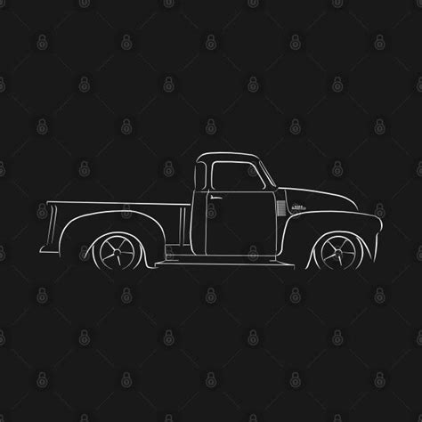 Frontprofile Chevy 3100 Pickup Stencil White By Malphotography