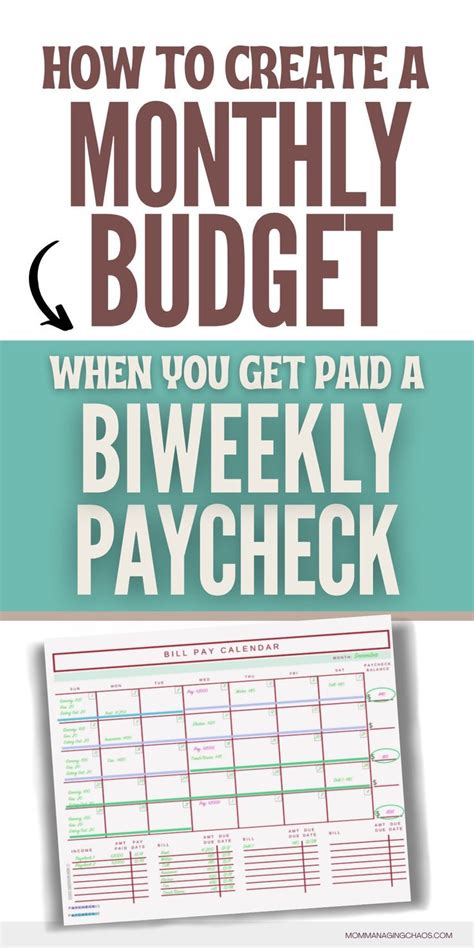 How To Budget Monthly Bills With Biweekly Paychecks Budgeting Money