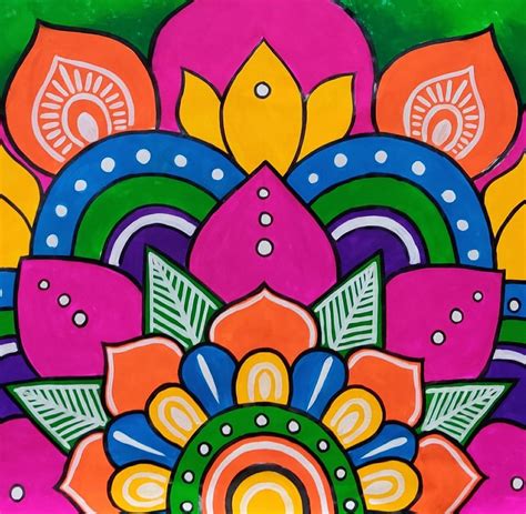 Mandla Dot Art Painting Flower Pot Art Mandala Sketch