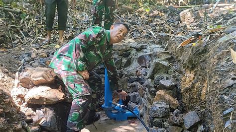 Kodim Polman Hadirkan Sarana Air Bersih Untuk Masyarakat Gunakan