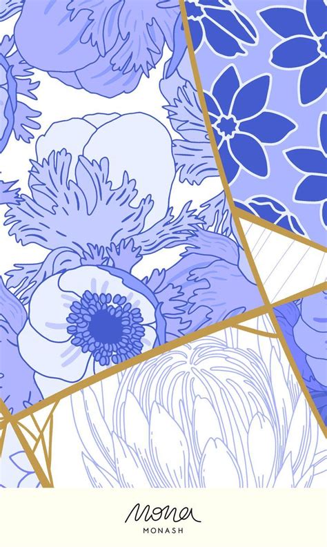 Ultramarine Floral Kintsugi By Mona Monash Seamless Repeat Vector