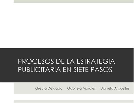 7 Pasos De Estrategia Publicitaria PPT