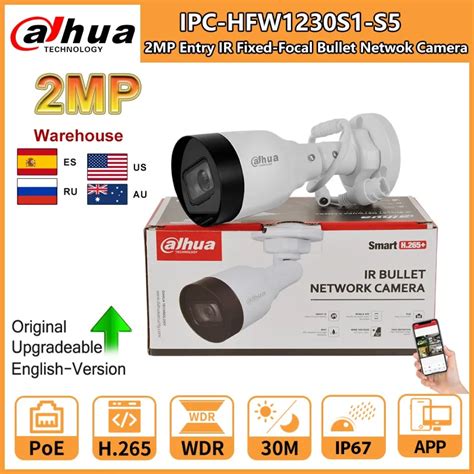 Dahua IP Camera 2MP IPC HFW1230S1 S5 Entry IR Fixed Focal Bullet Netwok