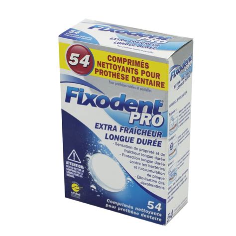 FIXODENT PRO Comprimés Nettoyants Bte 54 Pour Prothèse Dentaire Ex