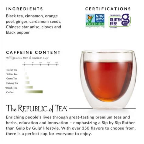 The Republic Of Tea Republic Chai Black Tea Tin Of 50 Tea Bags 50 Tea