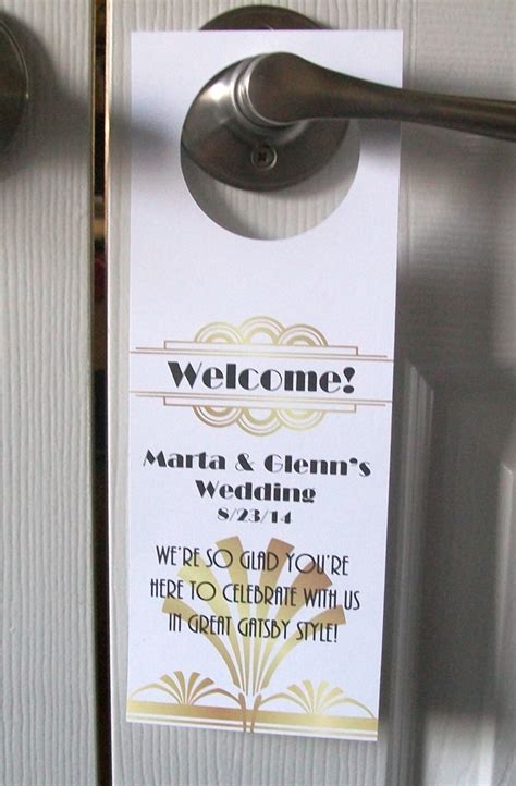 Hotel Door Hangers ART DECO Double Sided for Out of Town - Etsy