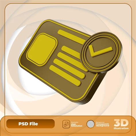 Icône D identité De Rendu 3d Illustration PSD Premium