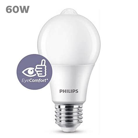 Philips Led Premium Sensor Frosted Light Bulb E27 Edison Screw 8w 60w Equivalent Warm White