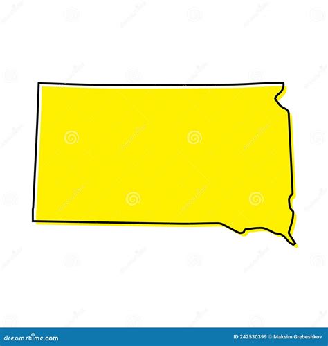 Simple Outline Map Of South Dakota Is A State Of United States Stock