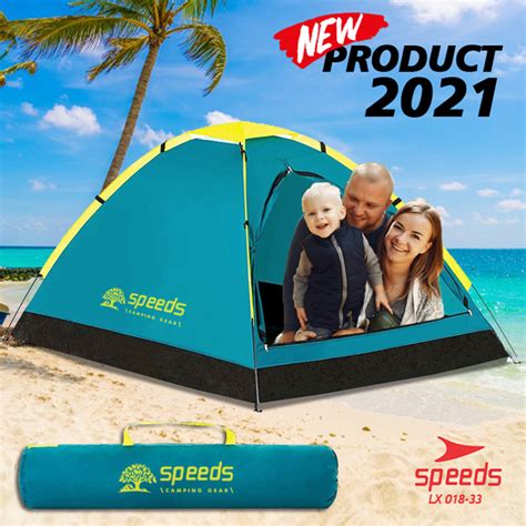 SPEEDS Tenda Camping 2 3 Orang Tenda Manual Portable