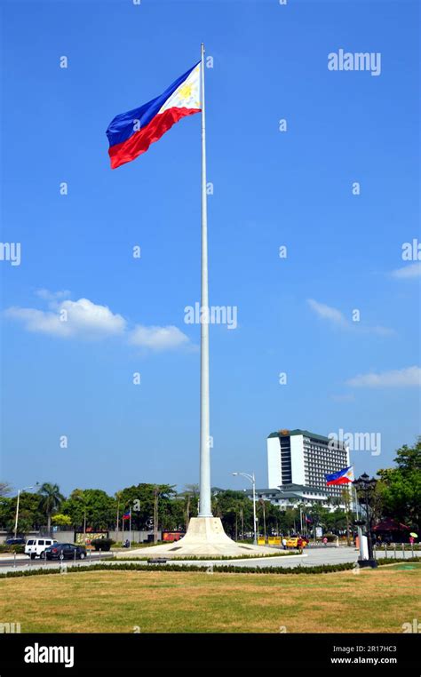 The Philippines Manila The Giant Flagpole And Philippine Flag In