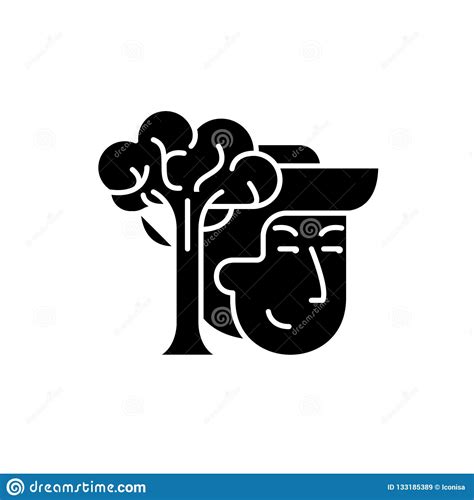 Conservationists Black Icon, Vector Sign On Isolated Background ...