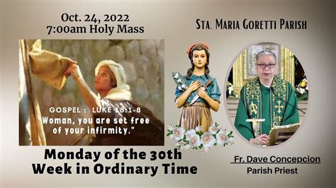 Oct Rosary And Am Holy Mass On Monday Of The Th Week