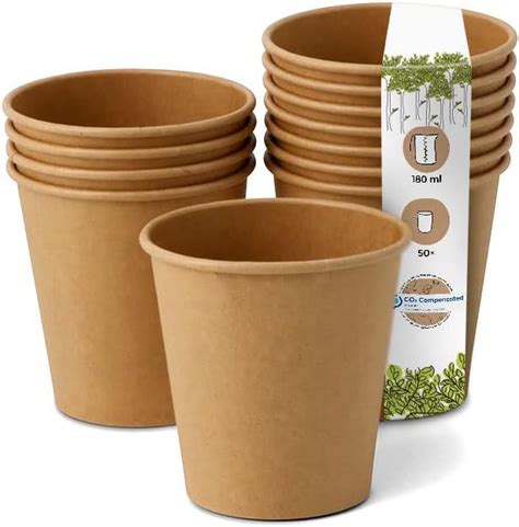 Biozoyg X Disposable Coffee Cups Ml Oz Brown Paper Cups