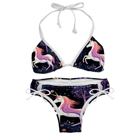 Starry Unicorn Women S Swimsuit Bikini Set Detachable Sponge