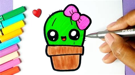 Como Desenhar Cacto Fofo Kawaii Desenho Para Desenhar Drawing To