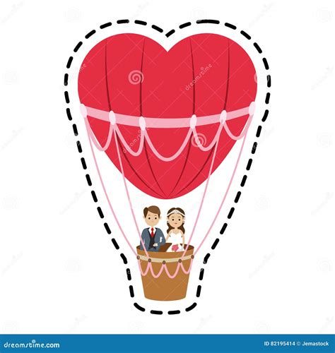 Isolated Hot Air Balloon And Heart Design Stock Vector Illustration Of Postcard Heart