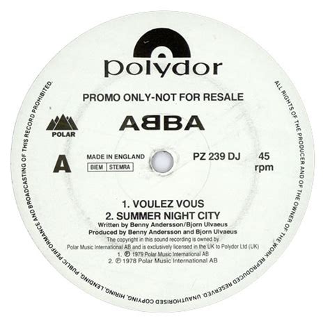 Abba Voulez Vous UK Promo 12 Vinyl Single 12 Inch Record Maxi