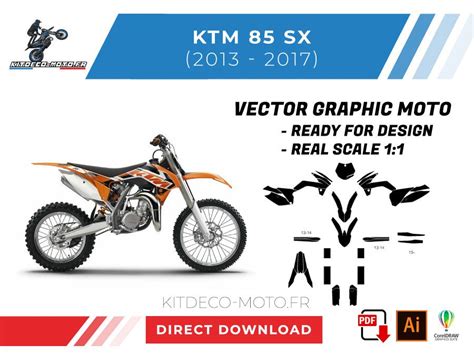 Template KTM 85 SX 2013 2017 Vector Boutique Kit Déco Moto