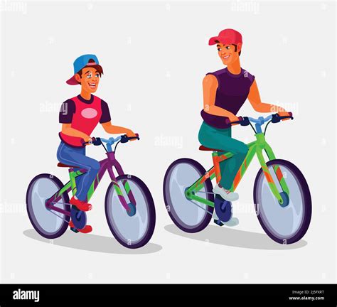 Ni O Paseo En Bicicleta Icono Estilo De Dibujos Animados Vector De