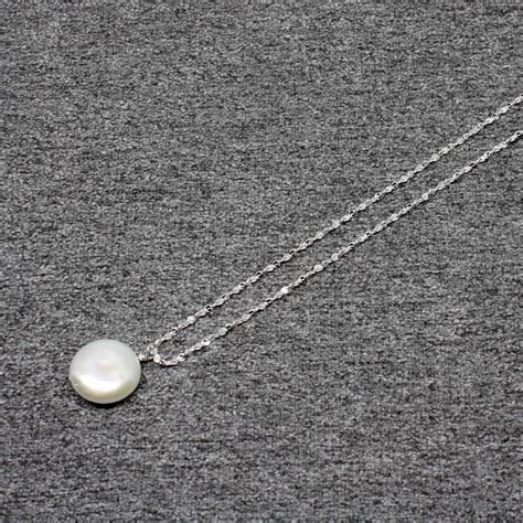 Coin Pearl Necklace Freshwater Pearl Necklace Woman Real Etsy