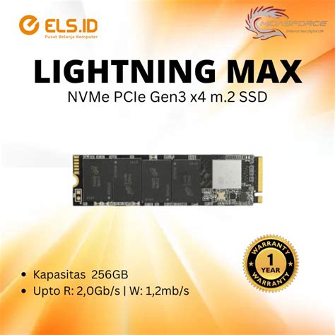 Jual SSD M 2 NVMe 256GB Midasforce Max Lightning 2280 Gen 3x4