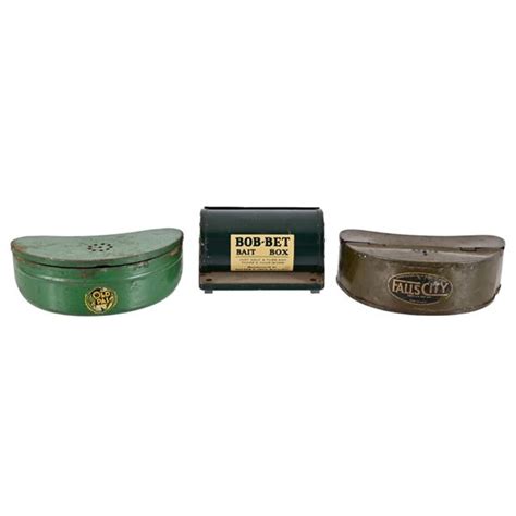 3 Vintage Bait Boxes