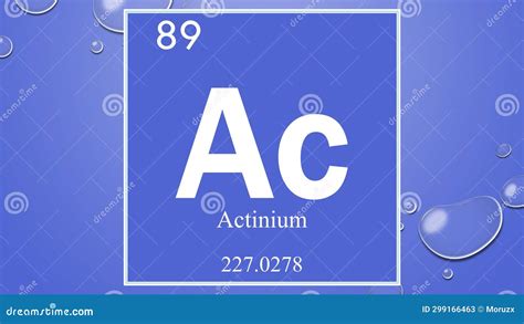 Actinium Symbol. Sign Actinium With Atomic Number And Atomic Weight. Ac ...