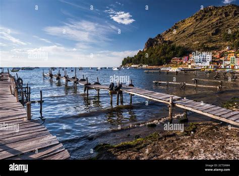 Lake Titicaca Copacabana Bolivia South America Stock Photo Alamy