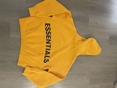 Essentials Fear Of God Essentials Yellow Hoodie Orange Grailed