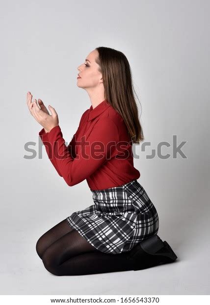 Full Length Portrait Pretty Brunette Girl Stock Photo Shutterstock