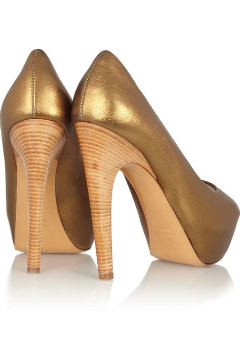 Giuseppe Zanotti Metallic Leather Pumps Lyst