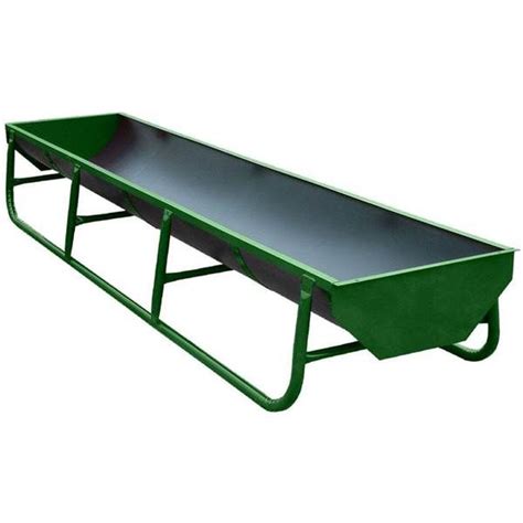 Heavy Duty Tubular Frame Tough One Piece Poly Feed Trough Eliminates Corrosion Smooth All