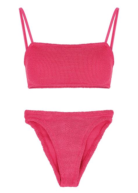 Hunza G Gigi Seersucker Bikini Pink Editorialist