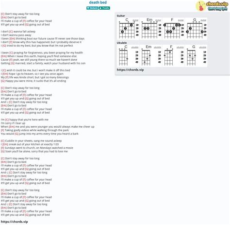 Death Bed Ukulele Chords Powfu [Ukulele Chords and Tabs] - Joel Ukulele ...