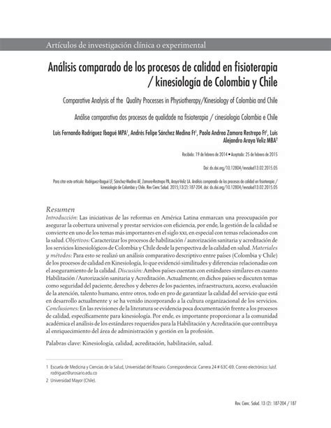 Pdf Análisis Comparado De Los Procesos De Calidad En · Alejandro