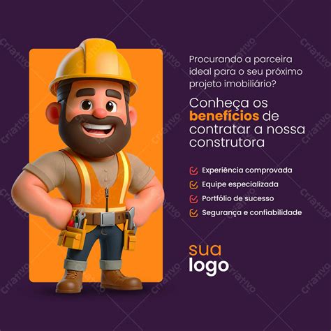 Banner De Midia Social Construtora Ou Modelo De Postagem No Instagram